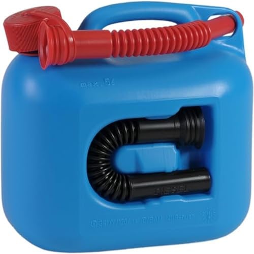 Hünersdorff Premium Fuel Canister 5 L for Petrol, Diesel and Other Dangerous Goods, UN Approval, Made in Germany, TÜV-Tested Production, Blue