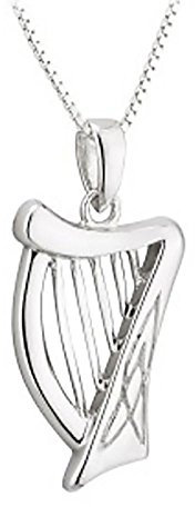 Eburya Irish Harp Kette & Anhänger - Keltische Harfe - Sterling Silber aus Irland