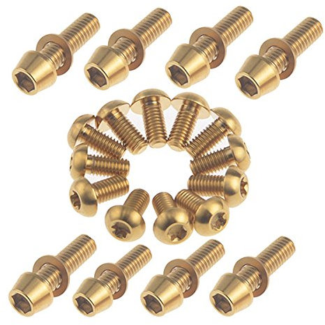 Yaruijia Fahrrad-Scheibenbremsen-Titan-Schrauben, Upgrade Kit für Hope Shimano Hayes Magura Formula (Gold)