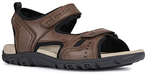 Geox UOMO SANDAL STRADA A, Sandalias Con Punta Abierta, para Hombre, Marrón (Coffee C6009), 40 EU