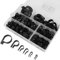 200 Stück P-Clips zur Befestigung von Rohren aus Kunststoff Nylon mit passenden Clips für Leitungen, Kabelführung, Rohr und Mantel (schwarz/weiß) (schwarz)