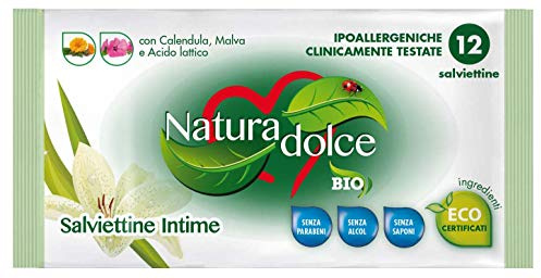 NATURA DOLCE Doux Bio Lingettes Intime 12 Pièces Per l' Hygiène Intime