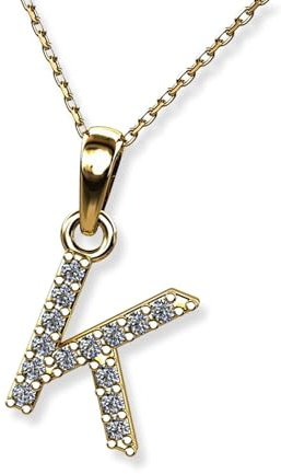 Collana Da Donna Con Ciondolo A Lettera In Oro 333 E Design A Catena Ancorata