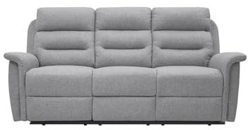 LOUNGITUDE - Canapé 3 Places de Relaxation en Tissu Gris Clair