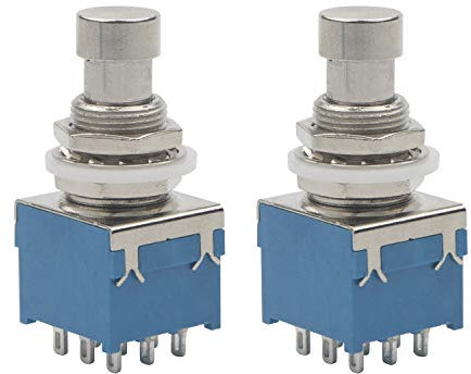 Unxuey 2 interruttori a pedale per chitarra elettrica, effetti 3PDT, Stomp Foot True Bypass, con connettori a saldatura