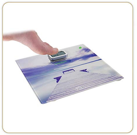 LITTLE BALANCE 8392 Kinetic Prémium Ponton Zen - Pèse-personne sans pile - Ecologique grâce son bouton Little Balance - 180 kg / 100 g