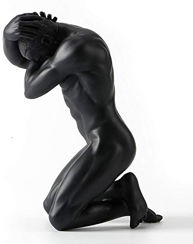 ZTIANEF Statue Und Skulpturen Statue Deko Europäische Moderne Harz Männer Statue Nachdenkliche Jungenskulptur Abstrakte Afrikanische Charaktere Figur Home Decoration Hochzeitsgeschenke