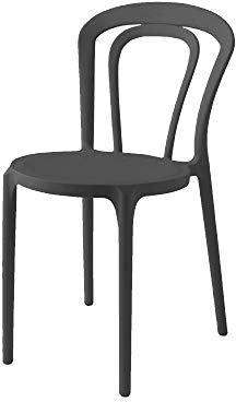 CALLIGARIS Stuhl, Modell Kaffee, aus Polypropylen, Set mit 4 Stück, erhältlich in 5 Farben, Schwarz matt