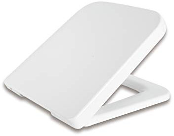 Grünblatt Premium WC Sitz Duroplast Toilettendeckel Klobrille Absenkautomatik Toilettensitz abnehmbar zur Reinigung (passend zu eckiger WC mit 370 mm bereit)