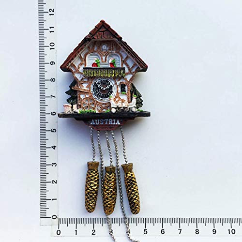 Weekino Kuckucksuhr Österreich Kühlschrankmagnet 3D Polyresin Touristische Stadtreise City Souvenir Collection Geschenk Starker Kühlschrank Aufkleber