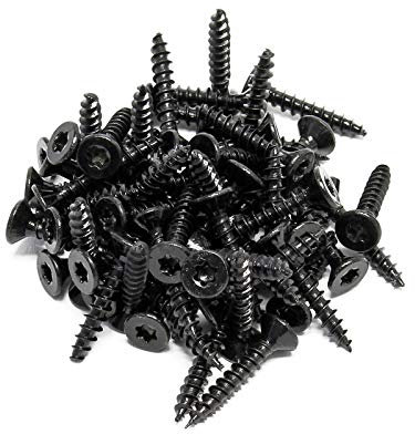 WilTec XPOtool Screws 3.5x20mm Hexalobular Internal T15 Self-tapping for all Screwing Work 60 Piece Black