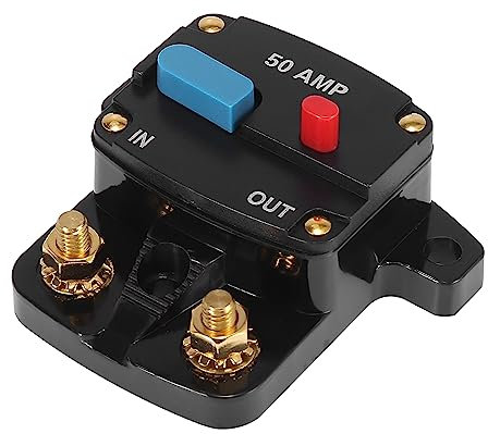 X AUTOHAUX DC 12V-42V 50Amp Voiture Onduleur Disjoncteur En Ligne Fusible Support