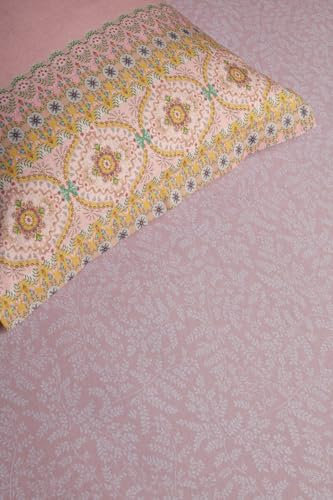Pip Studio Spanbettlaken Leafy Rosa 180x200/220