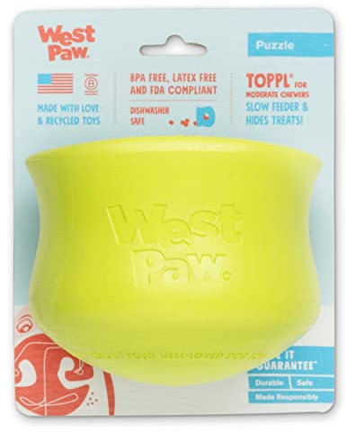 WEST PAW Zogoflex Toppl Leckerli Dispensing Hundespielzeug Puzzle - Interaktives Kauspielzeug für Hunde - Hundespielzeug für Moderate Kauer, Apportieren, Fangen - Hält Trockenfutter, Leckerlis, XL,
