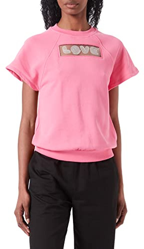 Love Moschino Felpa con Maniche Corte Maglia di Tuta, Fucsia, 44 Donna