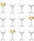 LAV 12x Clear 295ml Lal White Wine Glasses - Small Glass Red Rose Long Stem Cocktail Party Drinking Goblet Gift Set