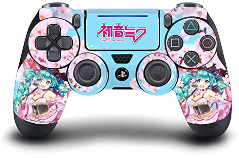Head Case Designs Offizielle Hatsune Miku Sakura Grafiken Vinyl Haut Gaming Aufkleber Abziehbild Abdeckung kompatibel mit Sony PlayStation 4 PS4 DualShock 4 Controller