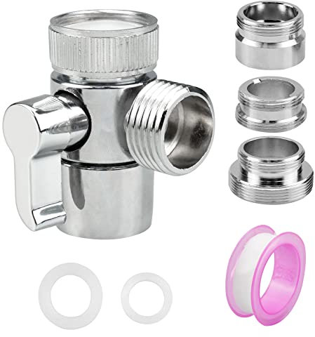 Doafoce Umstellventil G 1/2 Wasserhahn Adapter Dusche Adapter Ventil M22 X M24 3 Wege Umschaltventil Brause Dreiwegeventile Adapter für Toiletten/waschbeckenbrause/Badezimmer/Küche