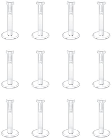 Briana Williams 12-36pcs 16G Barres de Retenues à Lèvres Transparents Goujons Acrylique Flexible Labret Tragus Helix Cartilage Piercing Bijoux 6mm 8mm 10mm 12mm