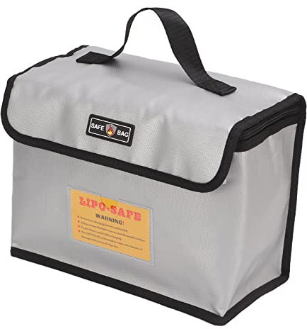 Lipo Battery Safe Bag, Feuer- und explosionsgeschützte Lithium Batterie Tasche, für Aufbewahrung, Ladeschutz, mit tragbarem Griff und Reißverschluss