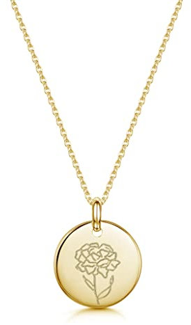 UMAGICBOX Collier Fleur de Naissance Janvier Fleur de Cerisier Bijoux Cadeau Femme Maman Fille Sœur Épouse Amie Capricorne Verseau Plaqué Or Acier Inoxydable Anniversaire