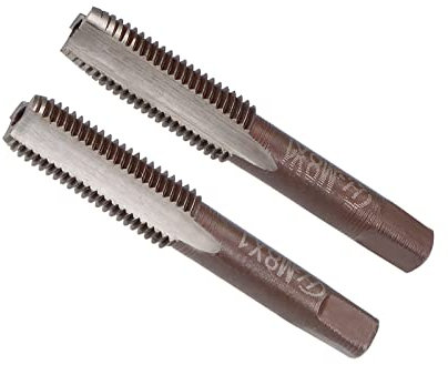 CoCud Main Filetage Tarauds, M8 x 1 Filetage, Métrique Alliage Outil Acier Vis Taraudage Cône Fond Taraud - (Applications: pour Machine Filetage Réparation), 1 paire