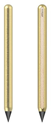 stilform 200007 AEON-Stift – Langlebiger Bleistift mit magnetischer Graphit-Spitze zum Wechseln – Messing, gebürstet