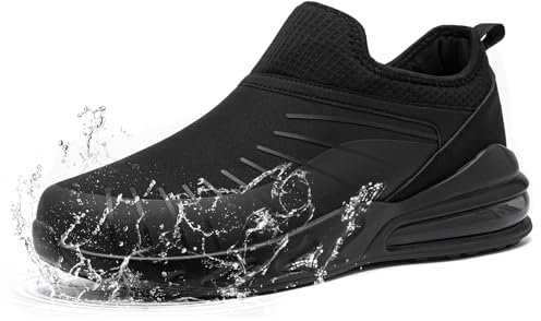 LARNMERN Kochschuhe Herren Damen rutschfeste Schuhe Küche Arbeitsschuhe Wasserfeste Koch Schuhe Männer Frauen Kellner Berufsschuhe Non-Slip,Schwarz/42.5 EU