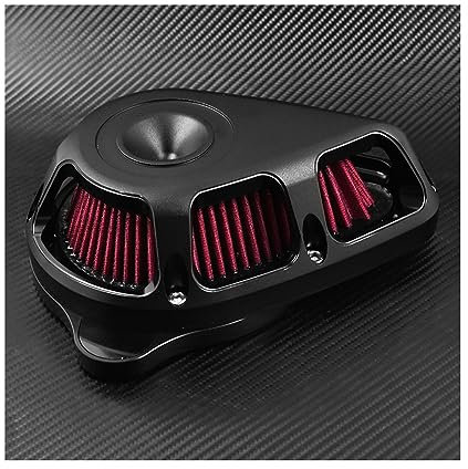 Motorrad Luftfilter Für Har&Ley Touring Softail Sportster XL 883 Dyna Street Glide Motorrad Drehbarer Luftfilter Multi-Winkel-Ansaugluftfilter (Color : Black Air Filters A)