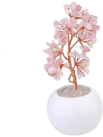DECHOUS Natürliche Ornamente Bonsai-Glücksgeldbaum Geldbaum Für Edelstein Gelber Baum Chinesisches Dekor Künstlicher Bonsai-Baum Natürliche Heimdekoration Schreibtisch-Ornamente