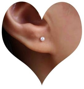 Atentuyi Boho Hochzeit Mini Perlen Ohrstecker Silber - Kleine Runde Weiße Ohrringe - Einfacher Schmuck Für Frauen Und Mädchen (3mm)