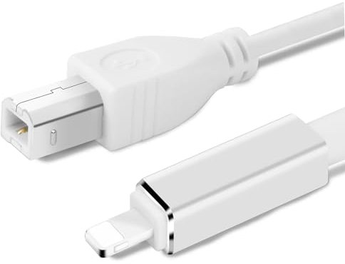 Miruchertter Lightnning to USB 2.0 OTG Cable Type B Midi Cable 5Ft Lighting to Midi Cable Compatible with iOS Devices to Midi Controller, Electronic Music Instrument, Piano, Midi Keyboard and More