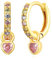 Orecchini Cerchio Oro Per Le Donne Orecchini Rosa Chiaro Con Rosa Chiaro Heart Drop Orecchini Dorati Ipoallergenico Cubic Zirconia Dangle Light Pink Gioielli Per Le Ragazze
