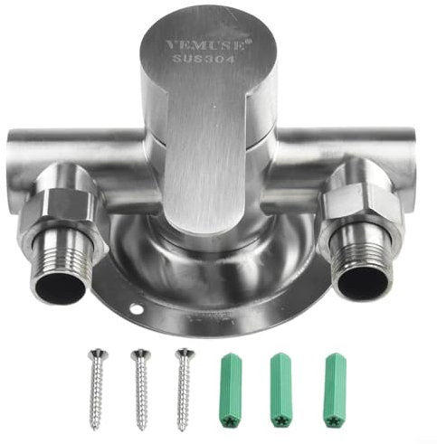 EXTRWORY Duscharmatur, Wandmontage, Thermostat-Mischbatterie, Edelstahl-Duscharmatur, Mischventil, Doppel-Typ, Badezimmer-Dusche, heiß und kalt