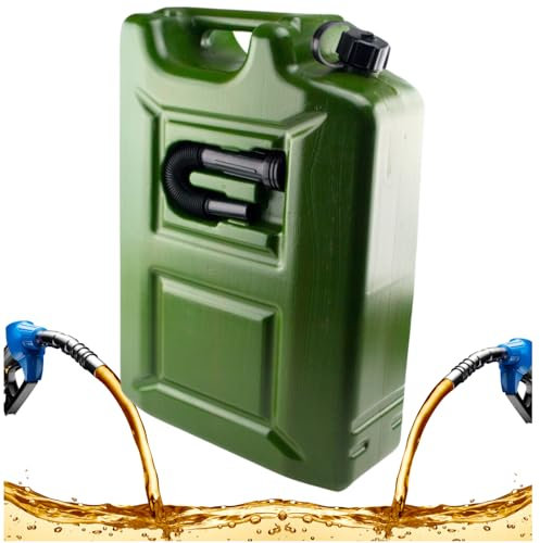 Anwicar recipiente de plástico 20 L para gasolina y diésel con embudo oculto - salida flexible - ideal como reserva o para aceite - cierre hermético con junta