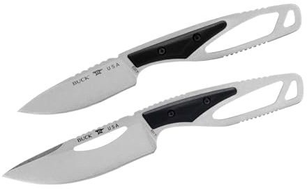 Buck PakLite 2-Messer Field-Kit schwarz 420HC Stahl GFN Griff Drop-Point Plain edge mit schwarzen Polypropylenscheide