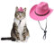 AWOCAN Cowboyhut für Hunde, Katzen, Cowboyhut, Mini-Cowboyhut für Hunde, Katzen, Urlaub, Halloween, Haustier-Party-Dekoration (Rosa, klein)