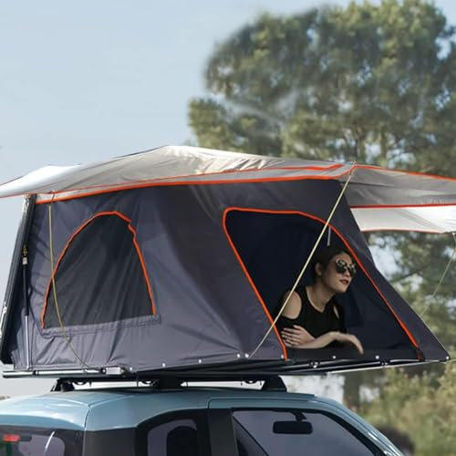Autodachzelt für 2–3 Personen, automatisches Dachzelt, 3 Sekunden schnell zu öffnendes Pop-up-Zelt, Campingzelt für den Außenbereich mit Teleskopleiter, schnell zu öffnendes Mobile