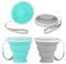 2 Pièces Tasse en Silicone Gobelet Pliable Gobelet Retractable Tasse Pliable avec Couvercles Tasses de Voyage Pliables Rétractables Portables 200ml pour Pique-Nique Camping Voyage Randonnée