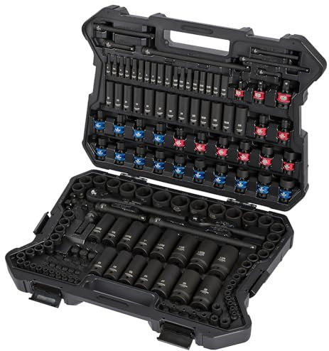 STARWORK TRUE MECHANIC 153-Piece Impact Socket Set, Professional, SAE/Metric