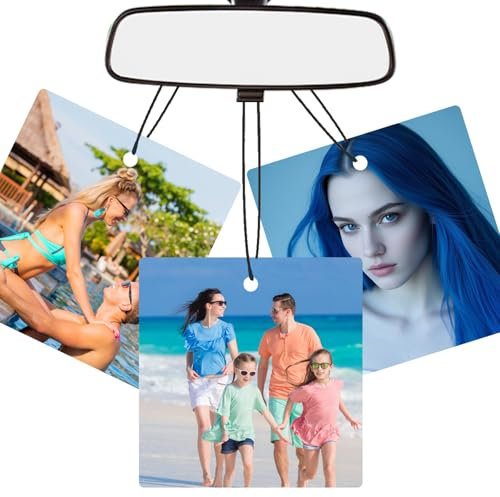 PRIVATEDIY Personalisiert Auto Lufterfrischer,Duftbaum Auto mit eigenem Bild/Foto/Text/Logo,Doppelseitiger Druck (Quadrat)