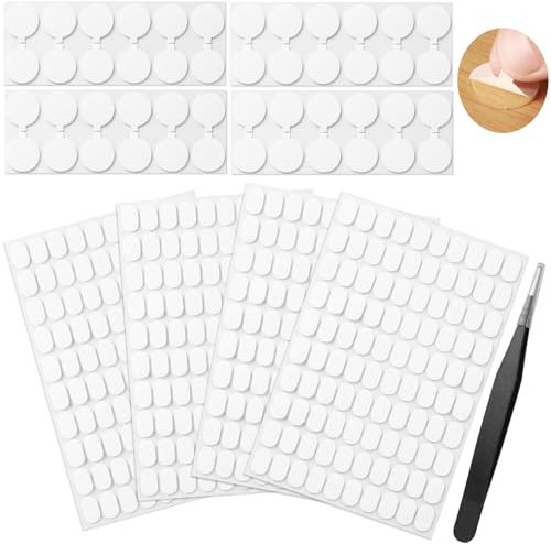 Ysimple 448 Piezas Puntos Adhesivos de Doble Cara,8mm Circular Puntos Adhesivos Doble Cara,Puntos Adhesivos de Gel sin Rastro Extraíble,para Fotos,Carteles,Cocina,Decoraciones de Fiesta