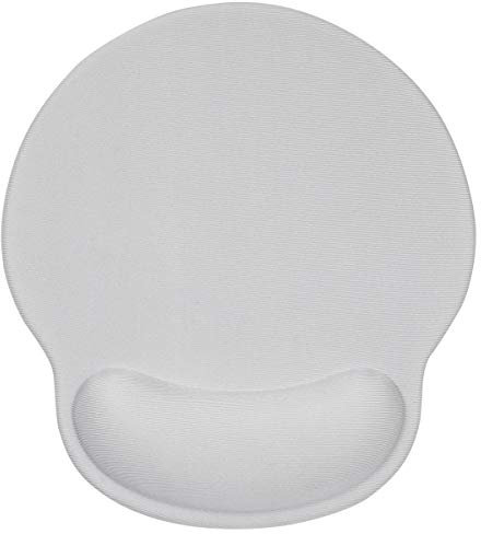 Mibbxea Tapis de souris ergonomique, sans douleur avec coussin en gel, tapis de souris personnel avec dessous de verre pour ordinateur, ordinateur portable, bureau, gris blanc