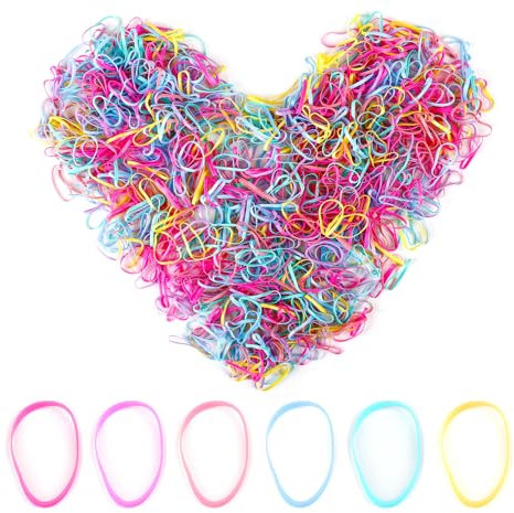 Gummiband Haushaltsgummi 1000 Stücke Gummibänder Farbe Gummiringe Gummi Gummiringe Essentials für Zuhause Büro Schule gummis Zöpfe Pferdeschwanz Halter-22 * 1mm
