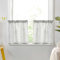 Deconovo Scheibengardine Küche Voile Bistrogardine Vorhang Halbtransparent Fenstergardinen Leinenoptik Gardinen Wohnzimmer Küchengardinen Vorhänge für Küche, 45x60cm(HöhexBreite), Hellgrau, 2er Set