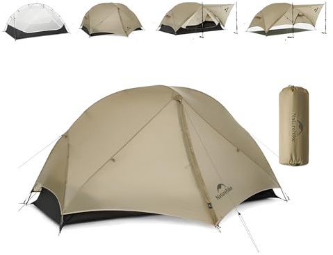 Naturehike Mongar UL Zelt 1,34-1,67 kg Ultraleichte Zelte, Pu 2000mm+ | Rucksackzelt, 4 Verwendungsmodi, Wasserdicht Winddicht Camping Zelt, Wanderzelte für Camping mit Veranda
