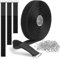1 Roll 5m Velcro Straps - Includes 25 Buckles, Heavy Duty Velcro Cable Ties, Reusable Hook and Loop Fastening Straps for Secure Wire Management, Perfect for Cable Tidy and Cord Organisation (Black)