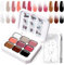 U-Shinein Gradient Painting Gel, 9 Colors Ombre Gel Nail Polish with 100Pcs Nail Sponges & 4 Claws Metal Grabber for French Manicure DIY Nail Art,Set B