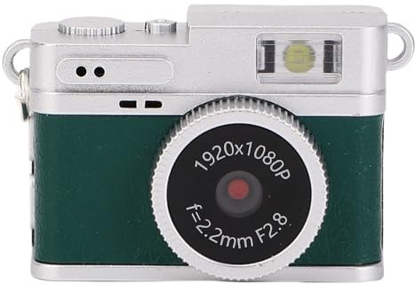Mini Cámaras de Llavero, Cámara Retro Pequeña 1080p, Cámara Digital Vintage, Videocomplía de Video de Fotos Portátiles, para Estudios de Viaje Adolescentes Principiantes (Green)