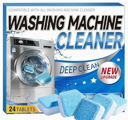 Washing Machine Cleaner & Descaler Tablets, 24 Pack For HE Front Load & Top Load Washers – Cleans Drum & Seal